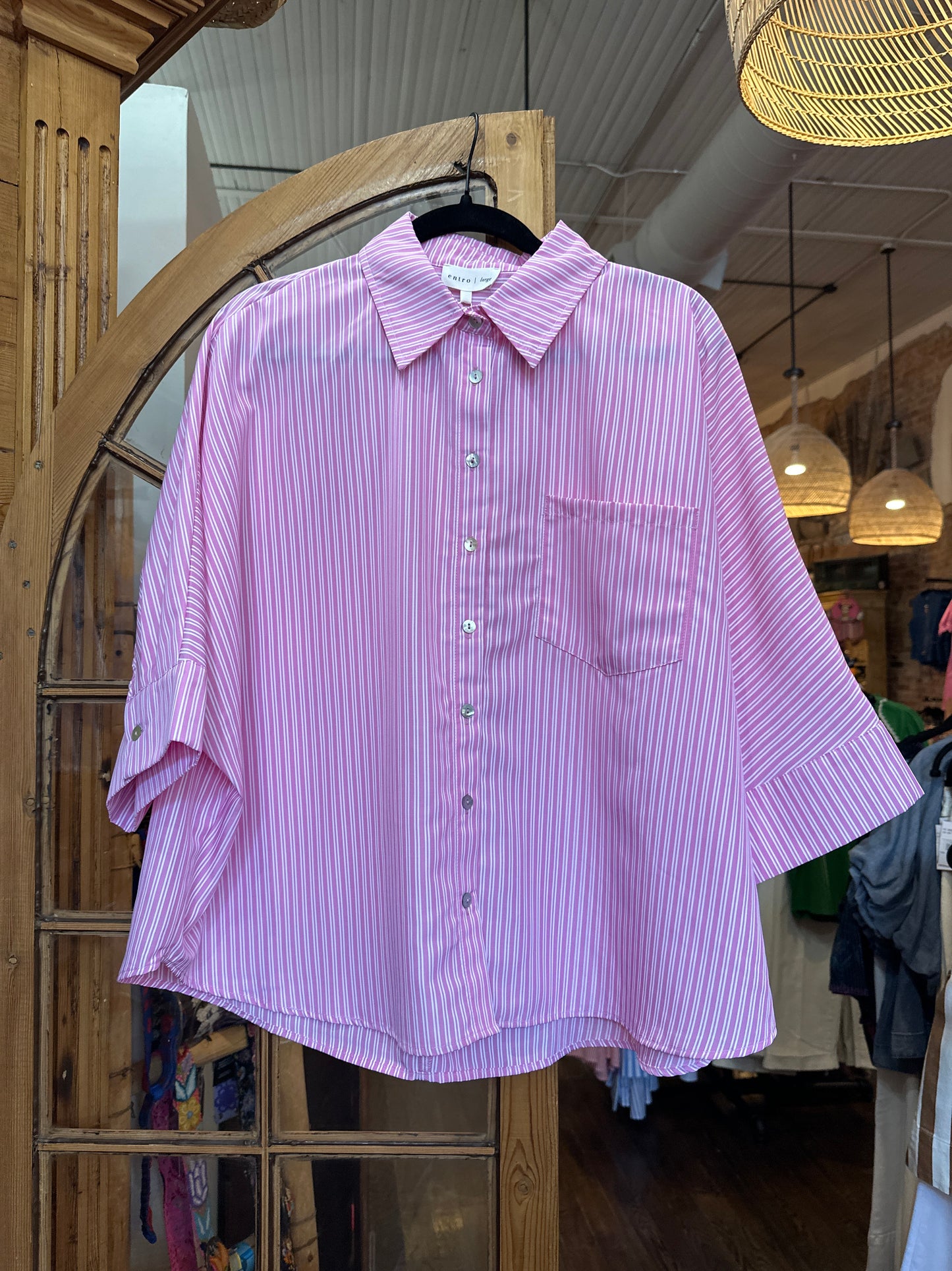 Pink Stripe Blouse
