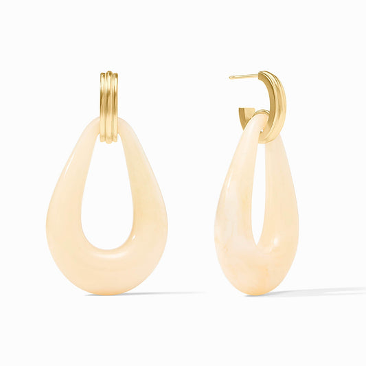 Julie Vos Carnaby Doorknocker Earring- Ivory