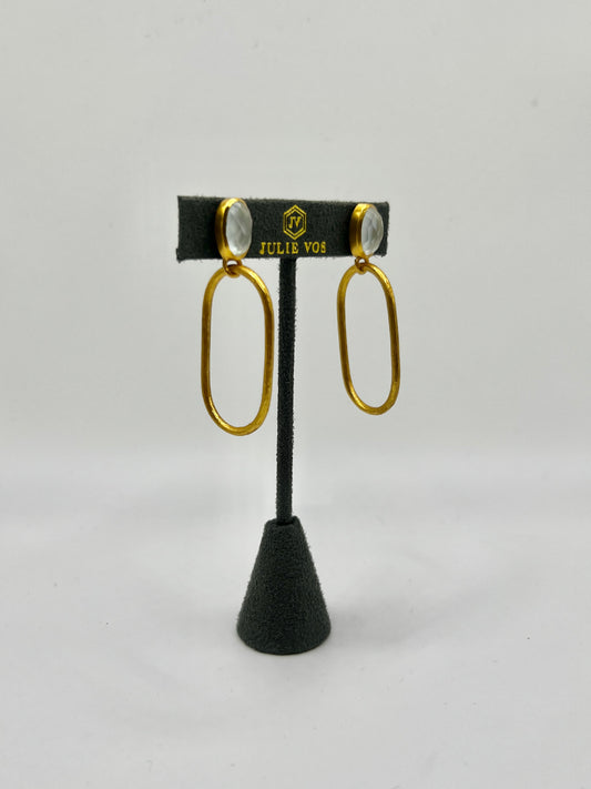 Julie Vos Ivy Statement Earring- Iridescent Clear Crystal