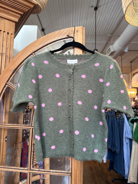 Sweet Sage polka dot top