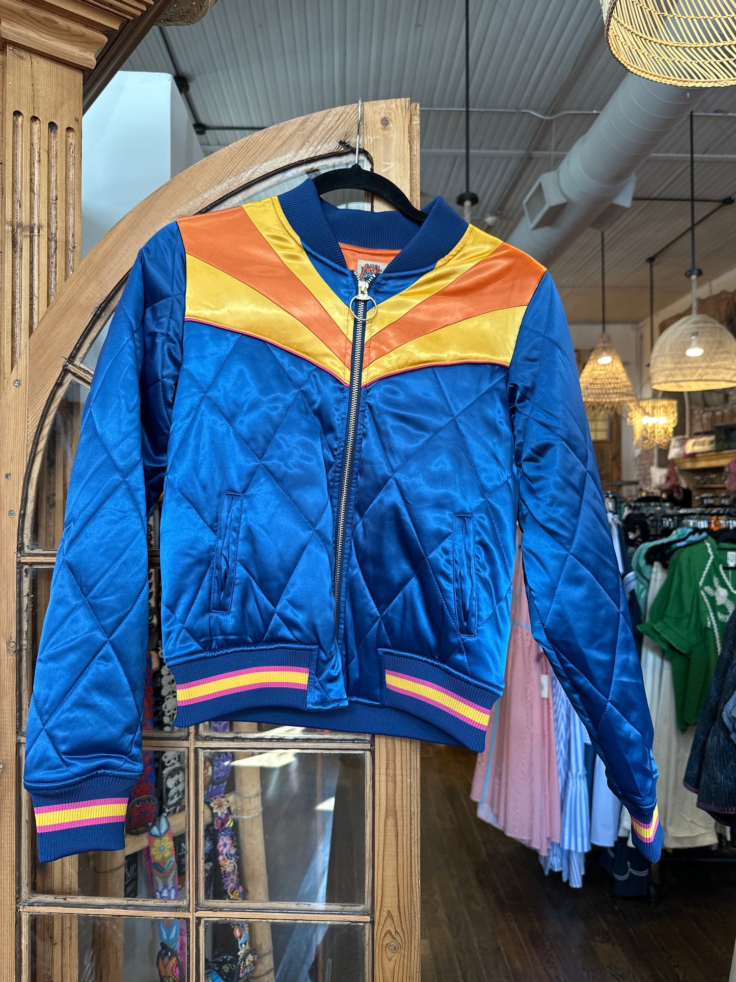 Original Blue rising Sun unisex bomber jacket