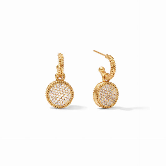 Julie Vos Fleur-de- Lis Hoop and Charm earring - Cubic Zirconia
