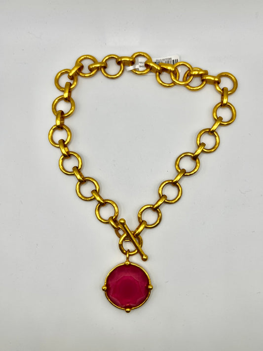Julie Vos Honeybee Statement Necklace- Iridescent Peony Pink