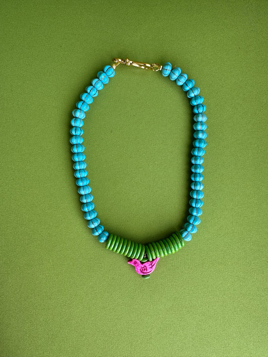 Tickled Pink Bird Necklace