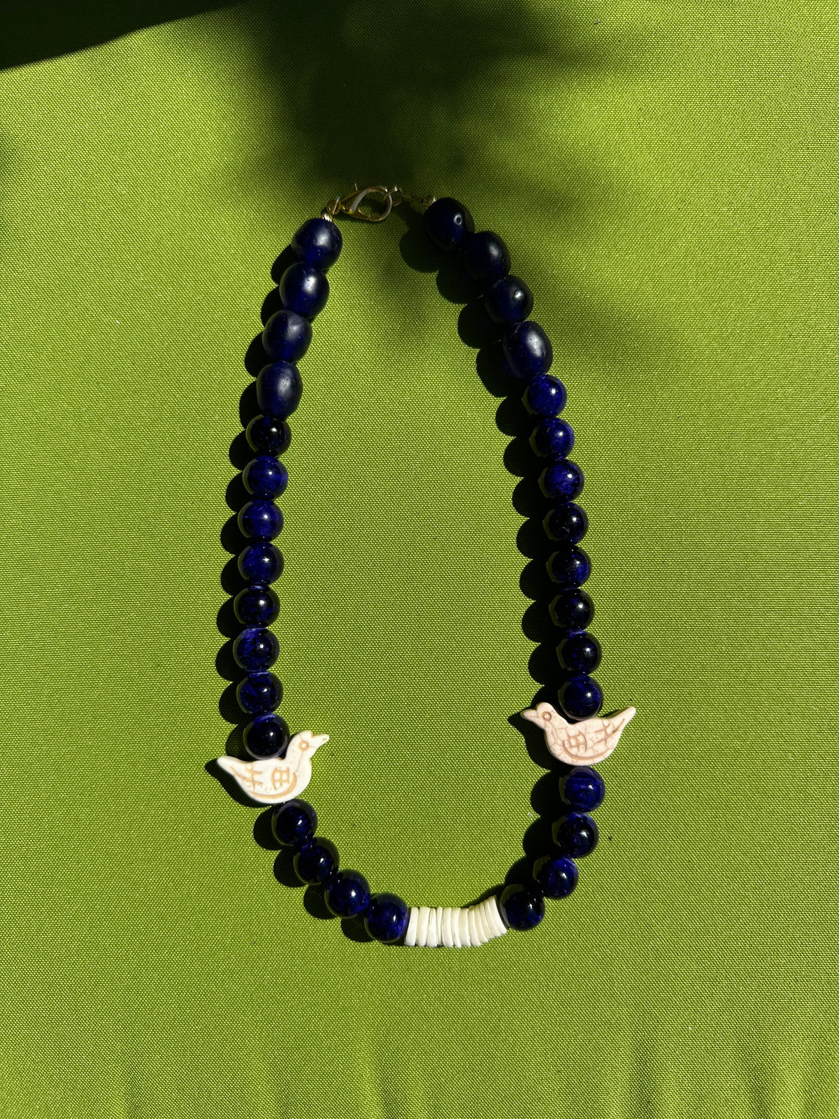 Navy dove necklace