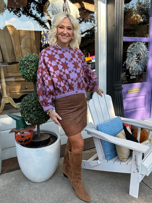 Molly Bracken Brown Suede Skirt