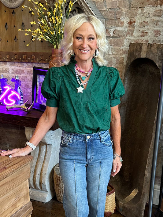 Fancy Friday Top Green