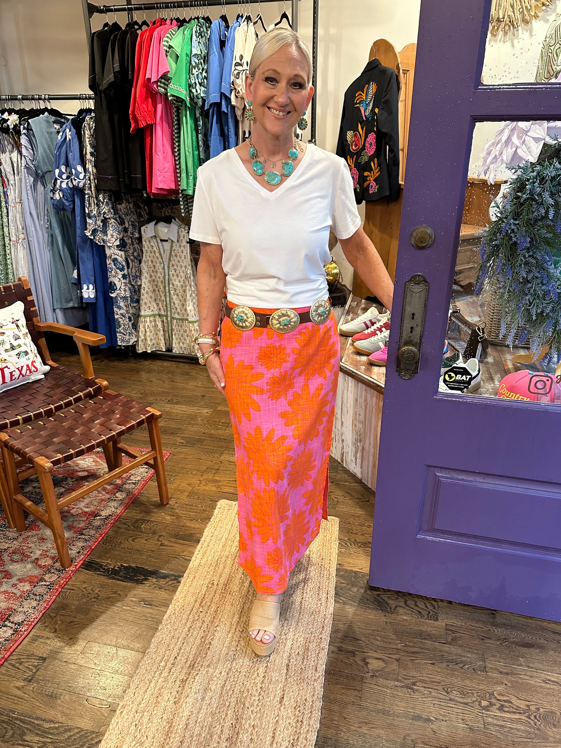 [nuuanu ] / ☆ Vida Skirt / Orange h:ours Daya Skirt - Neon Orange