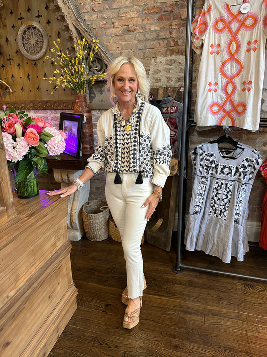 Ivy jane Tic tac heart top black and white