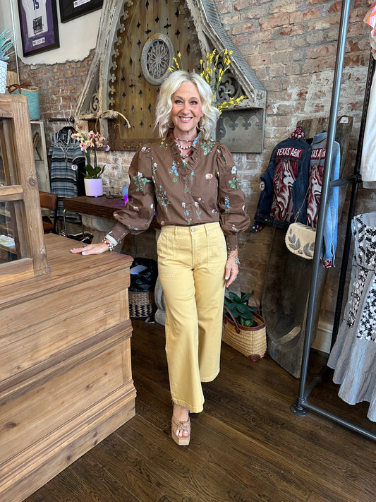 Classic Floral Blouse - Cream