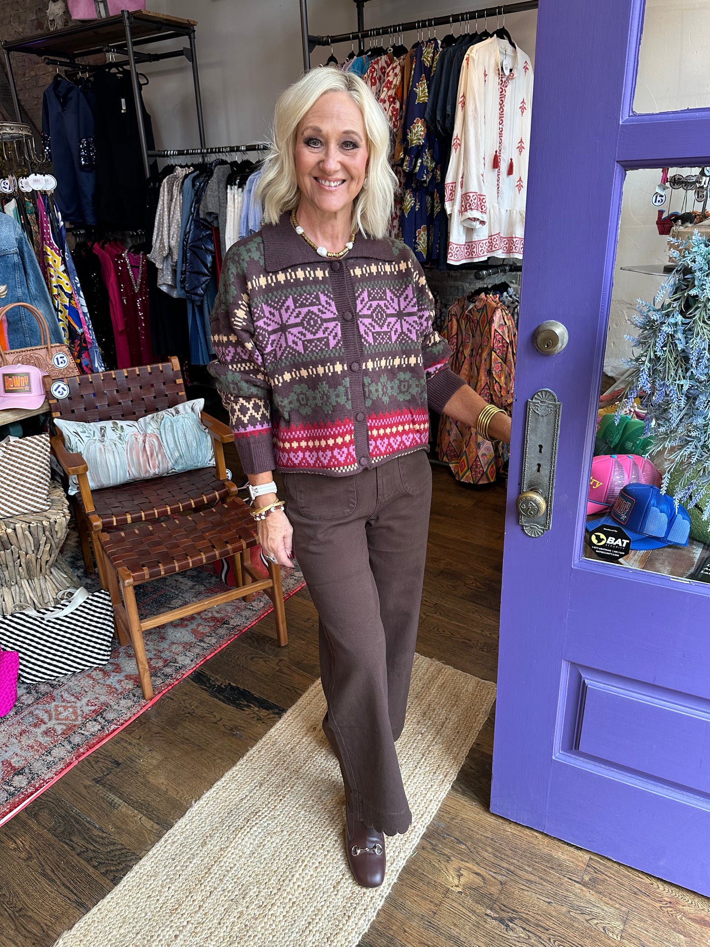 &MERCI - FAIR ISLE SWEATER CARDIGAN MSW10882