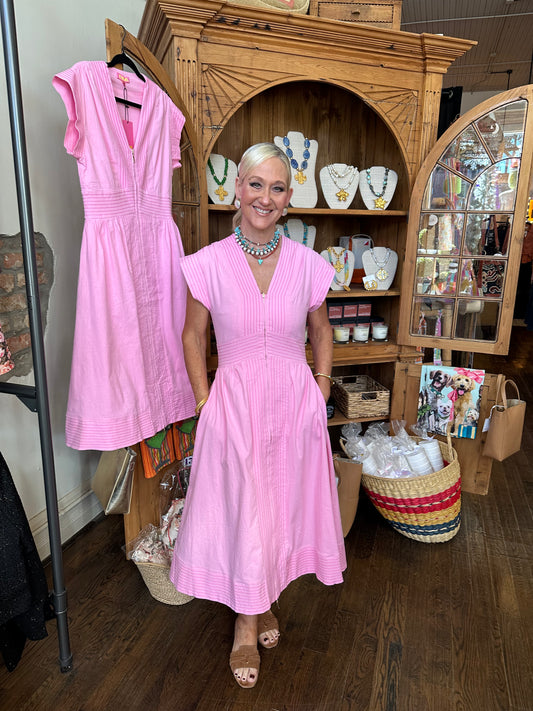 Pretty in Pink Zip Dress