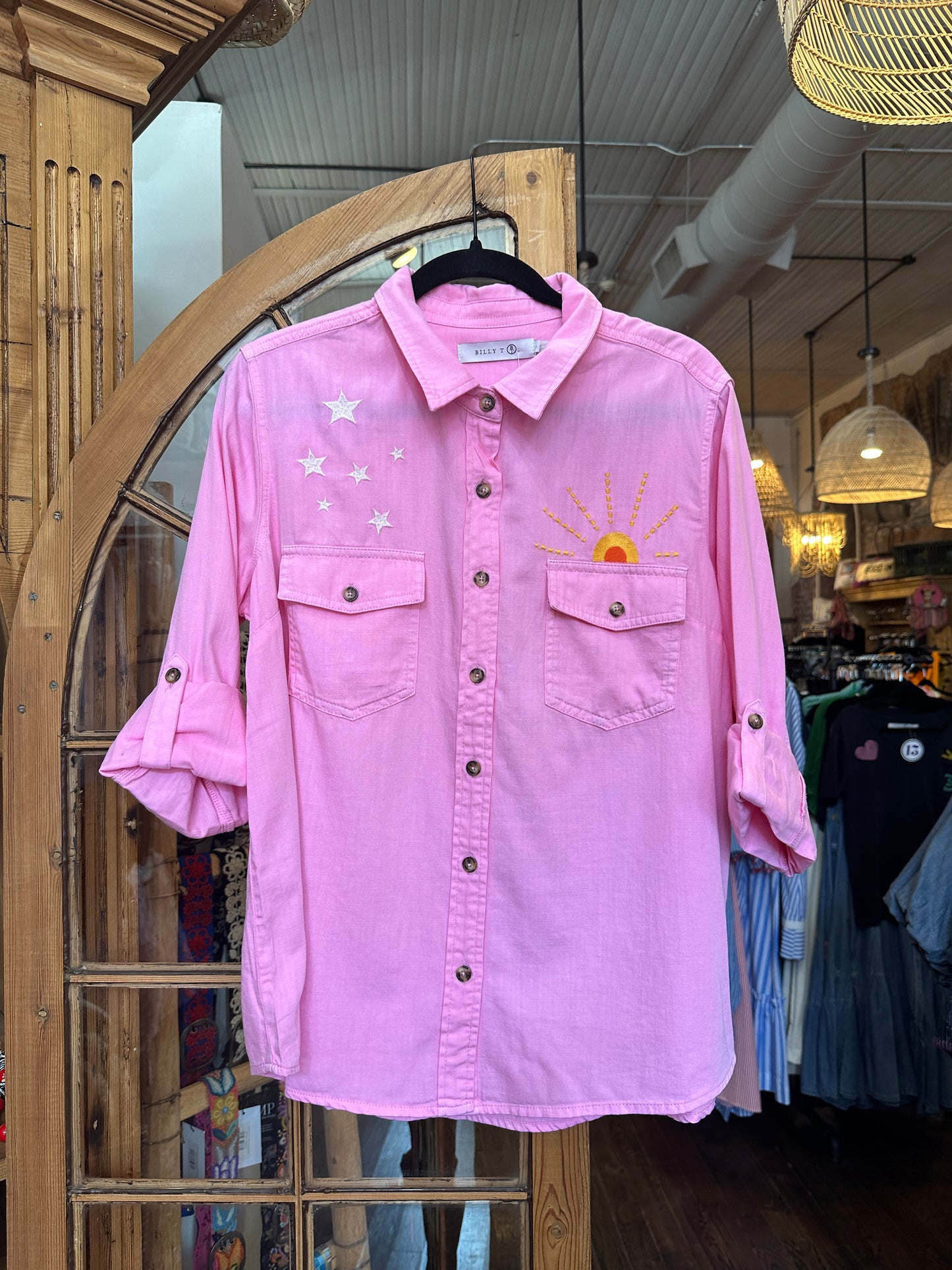 Billy T Hello Sunshine Shirt- Perfect Pink