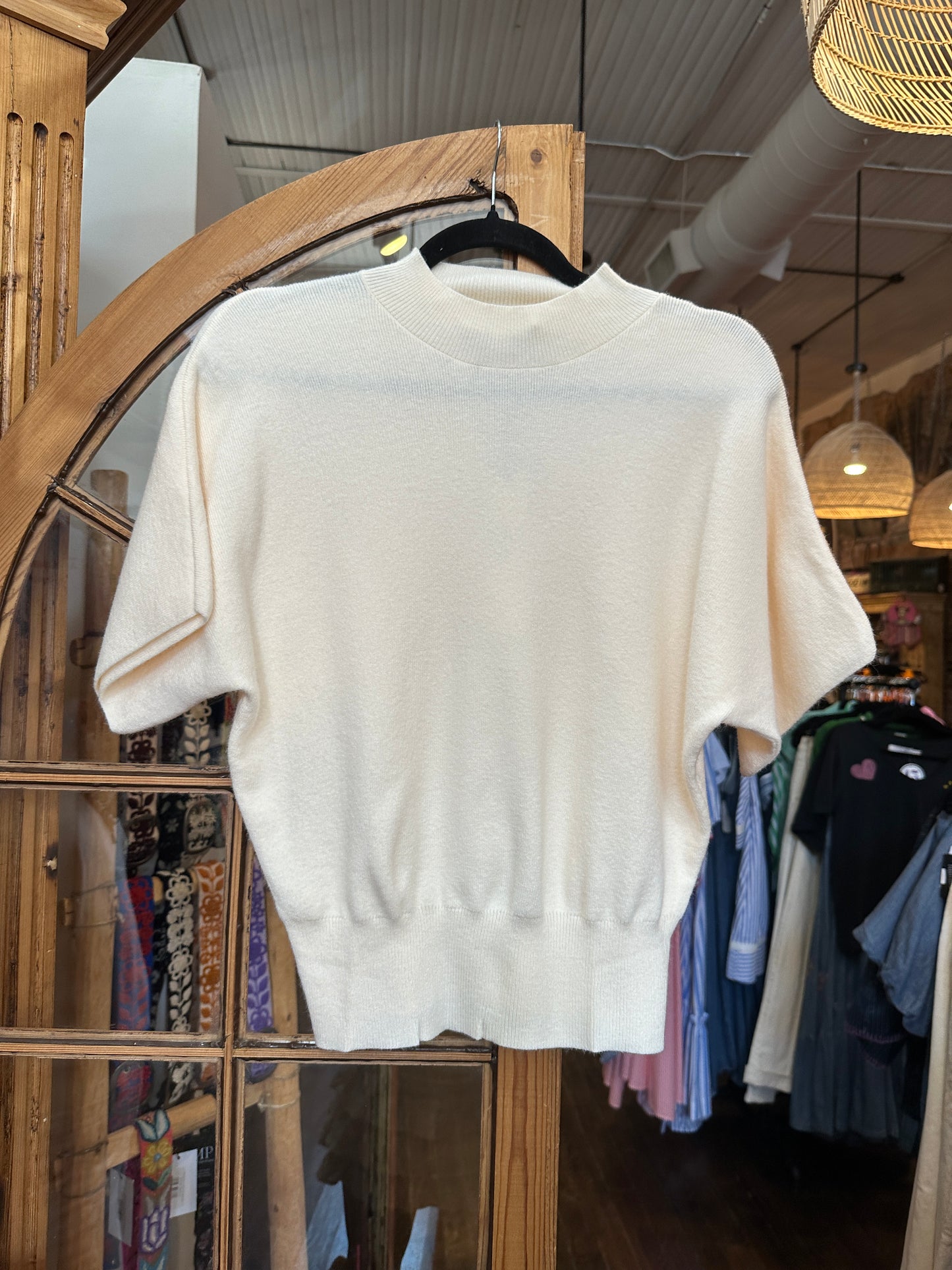 Pinch Mock Neck Dolman Sweater