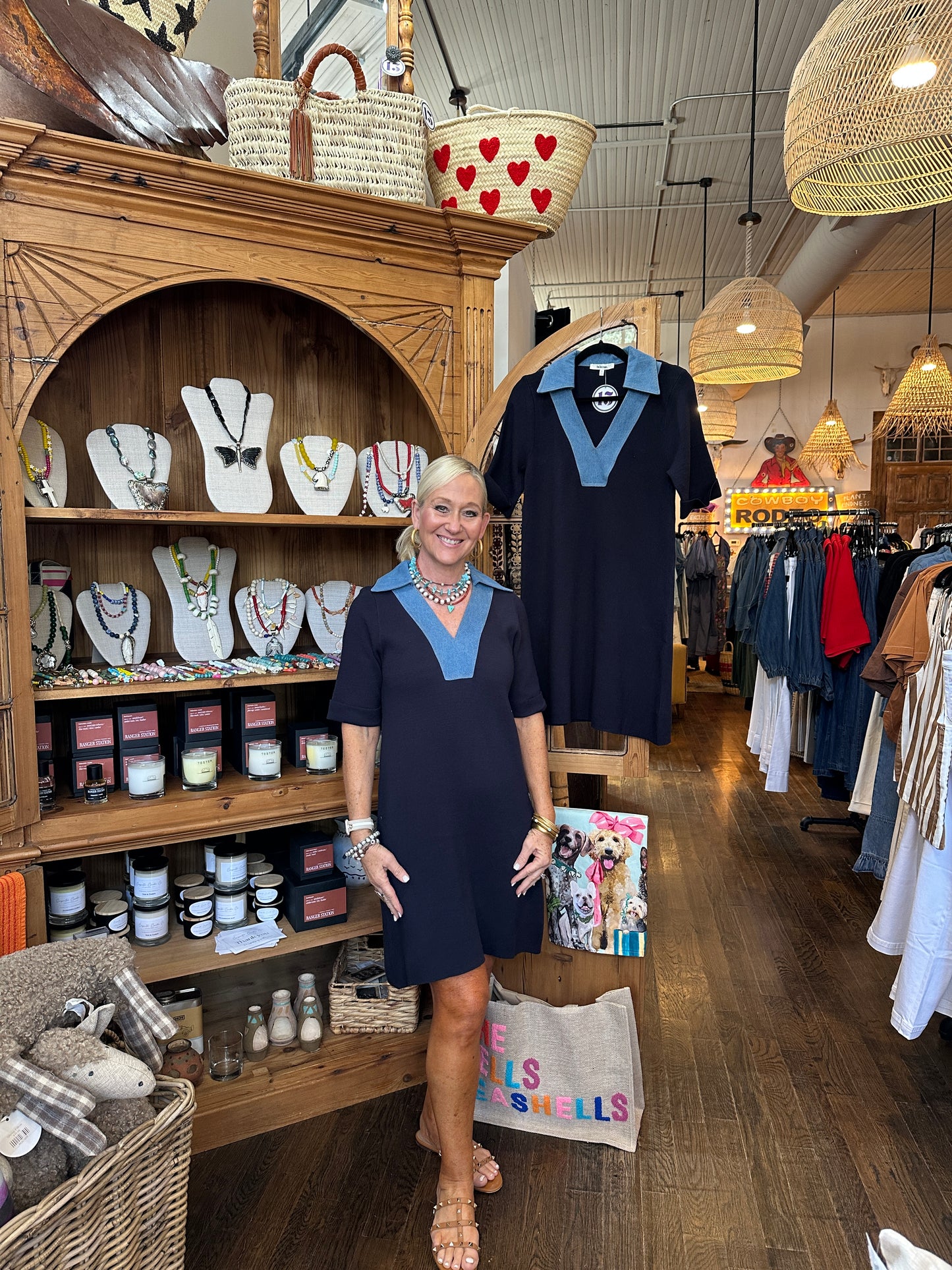 Lalavon classic denim & navy dress