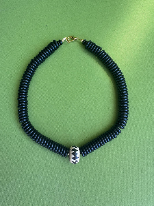 black beaded necklace