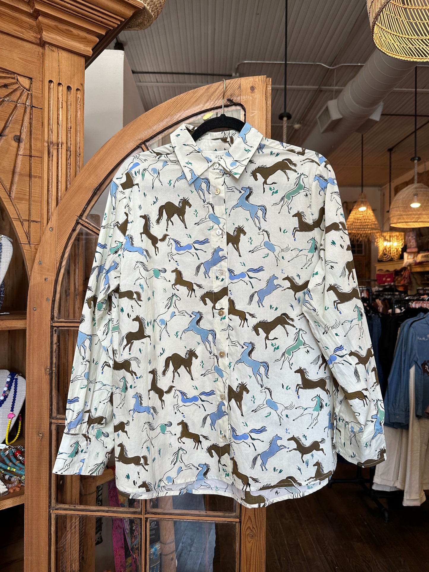 Horses for days button down