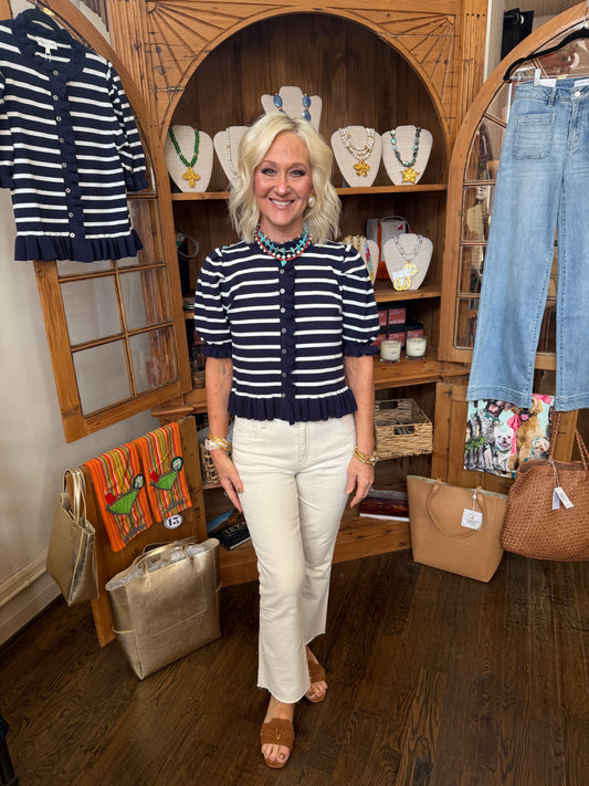 Navy Stripe cardigan