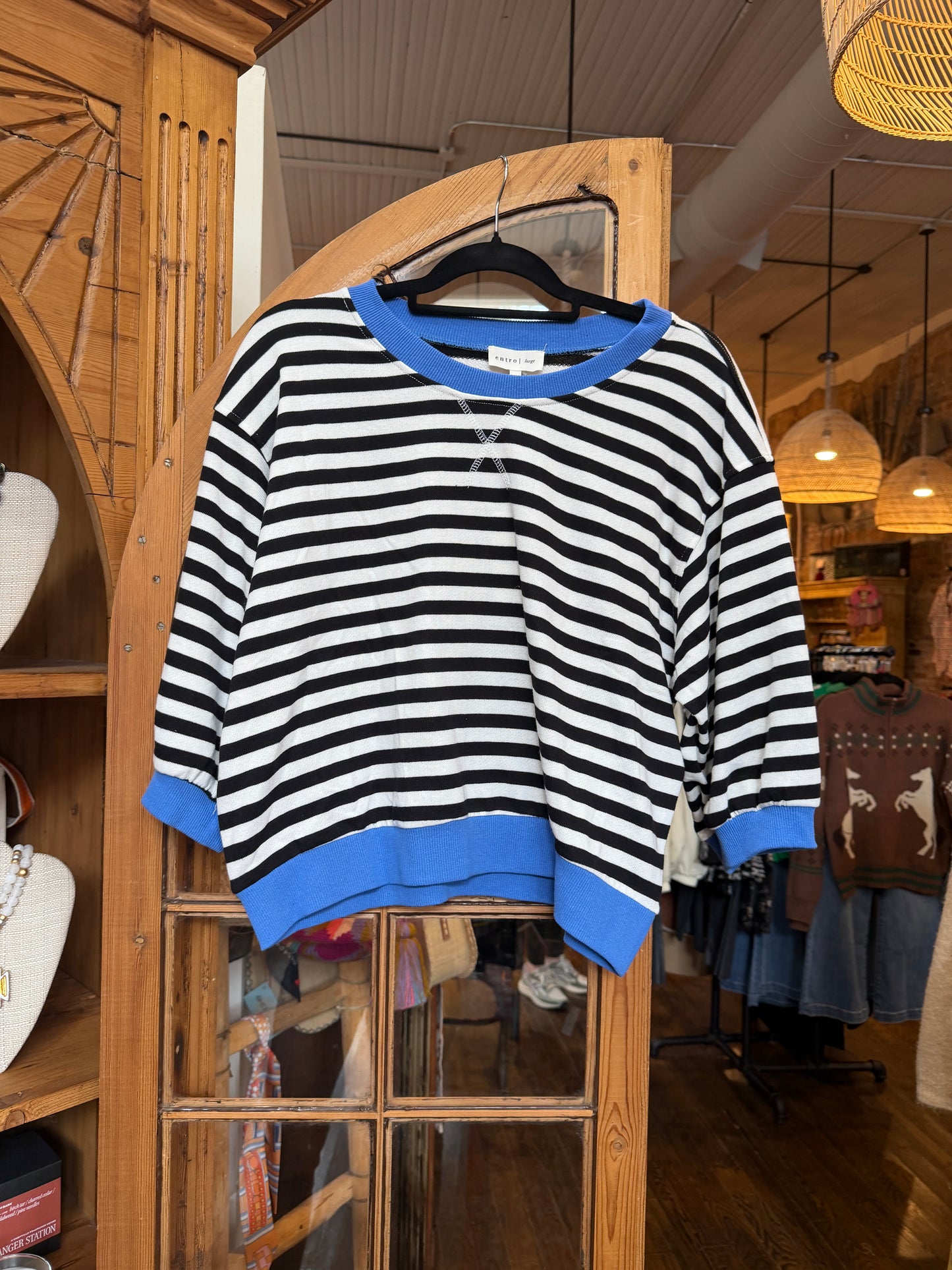 Stripes with Style Top- Black