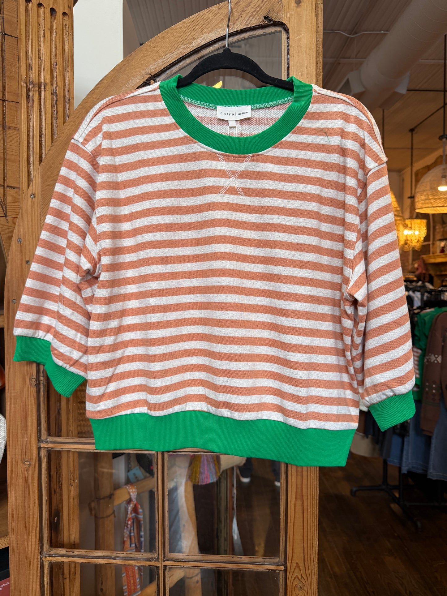 Stripes with Style Top- Apricot
