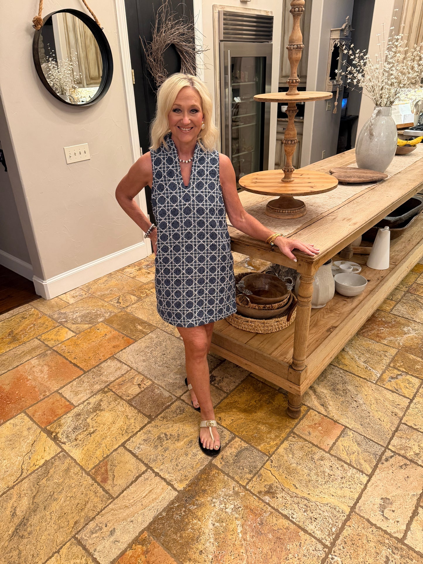 Chambray Lattice Dress