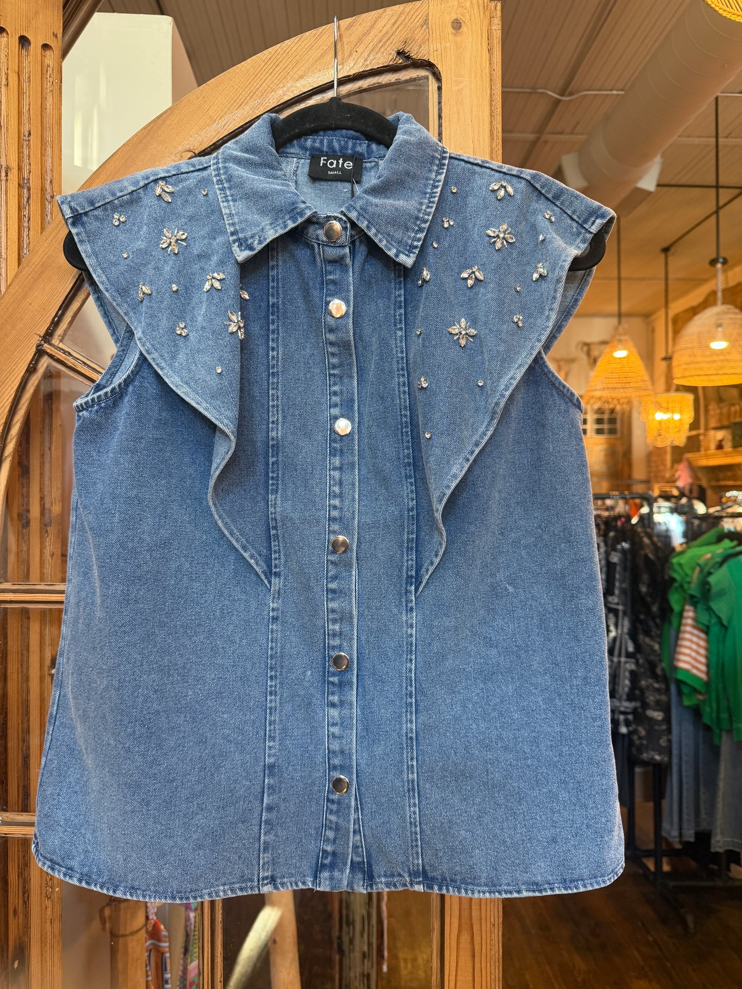 Crystal Denim Blouse