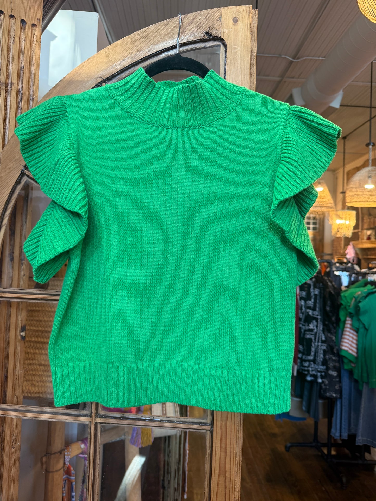 All Frills Top Kelly Green