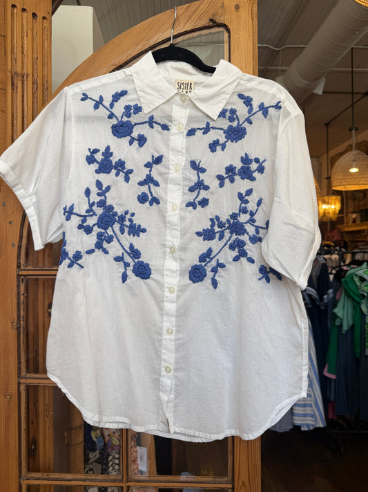 Sister Mary Paula Top- Blue