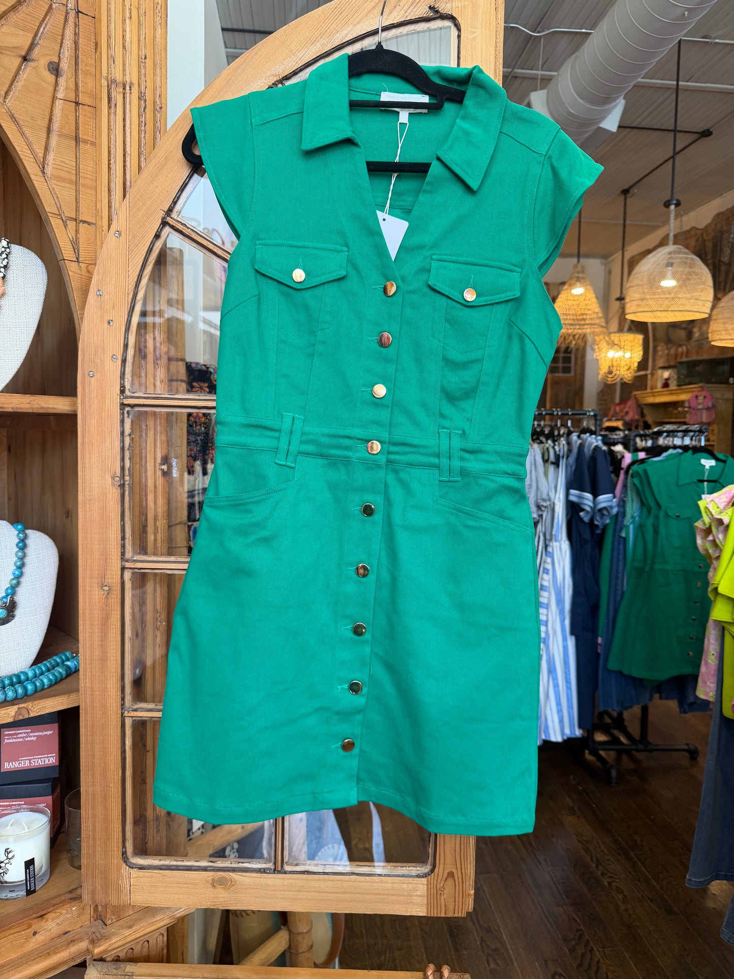 Green Denim Dress