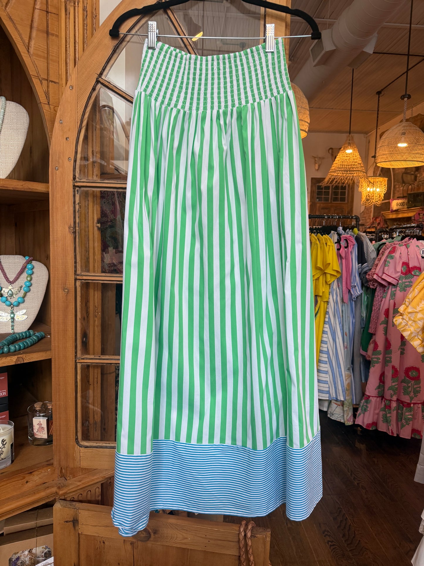 Caryn Lawn Sutton Stripe Skirt- green