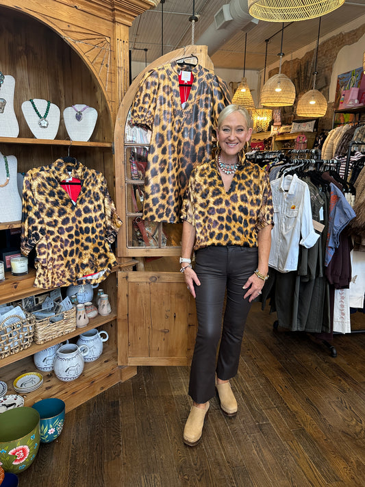 Emily McCarthy Poppy Top- Leopard