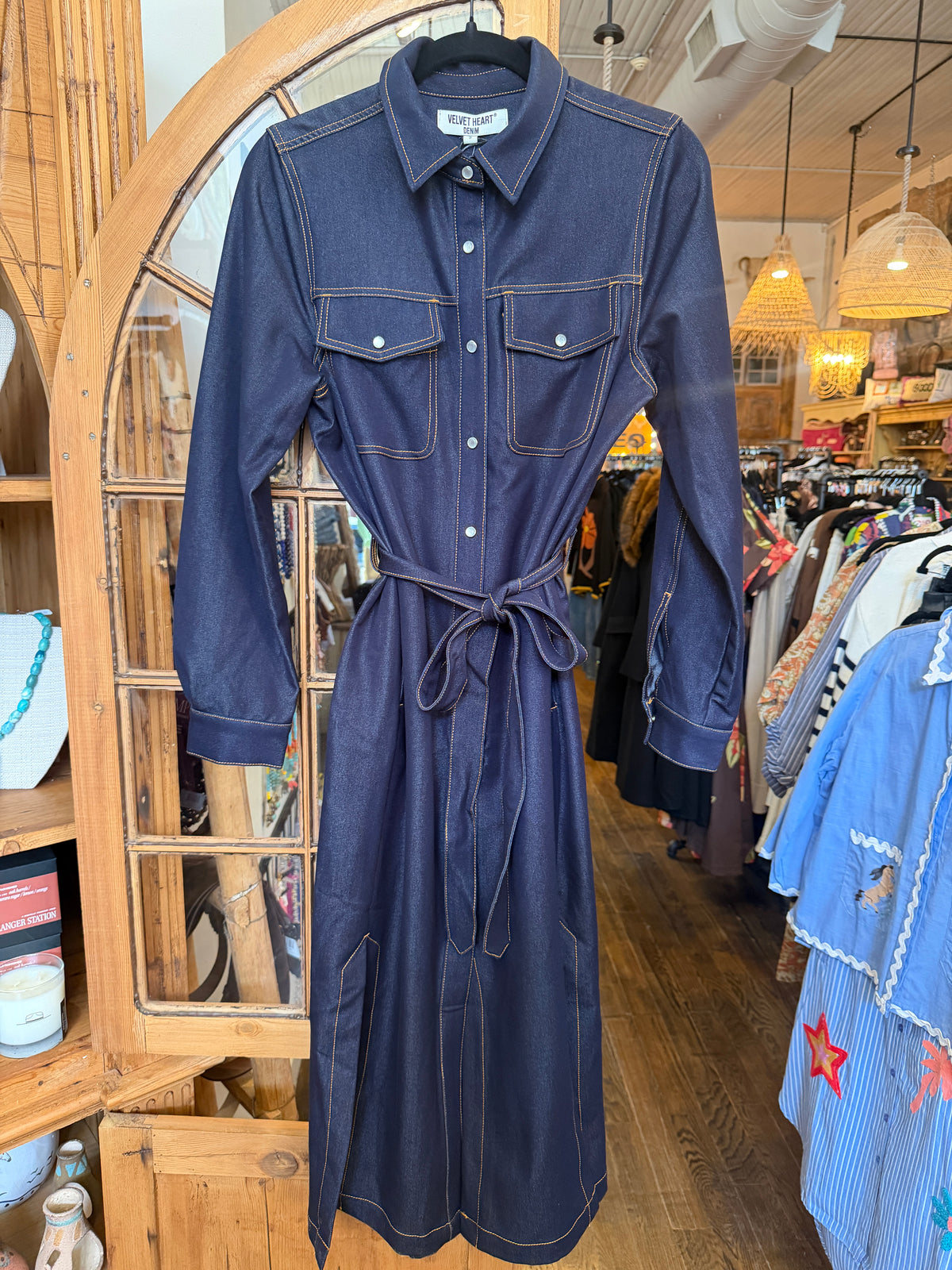 Joanne denim maxi dress