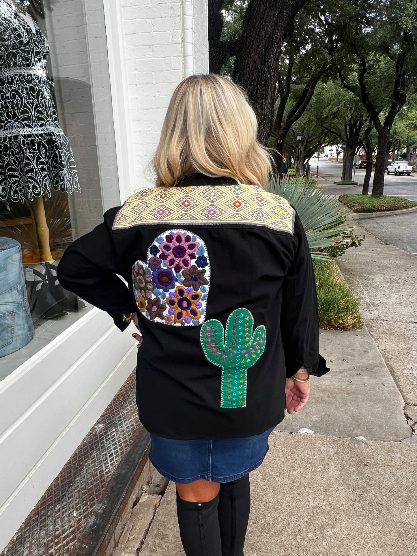 Utility Shirt w/embroidered Heart and cactus
