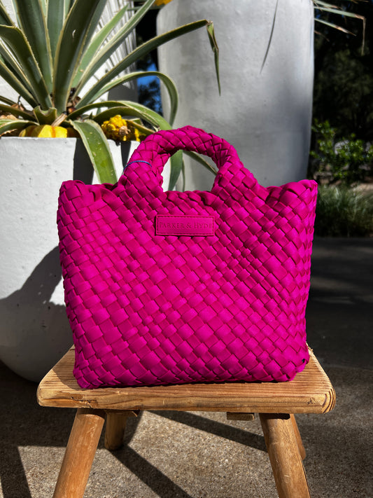 Parker and Hyde Mini Woven Bag- Berry