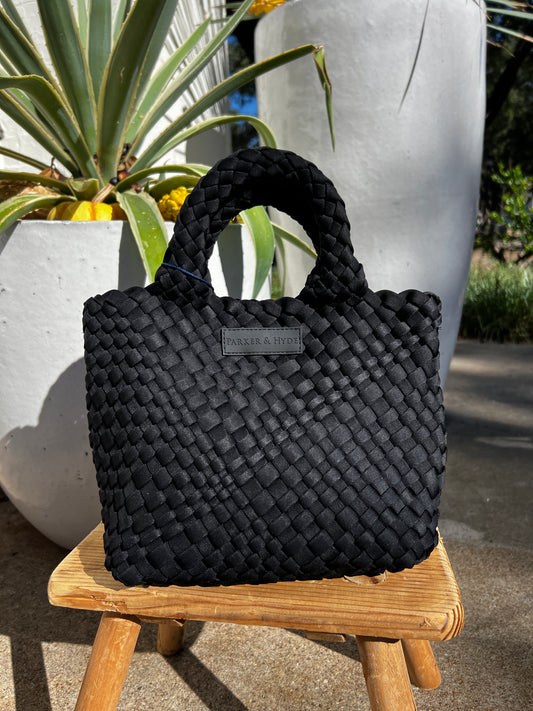 Parker and Hyde Mini Woven Bag- Jet Black