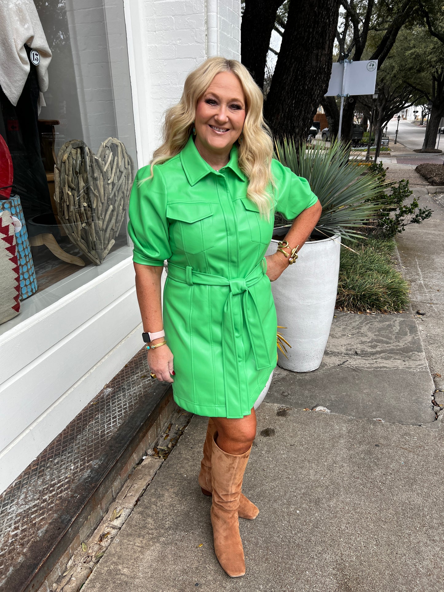 The "Scout" Faux Leather button up Dress