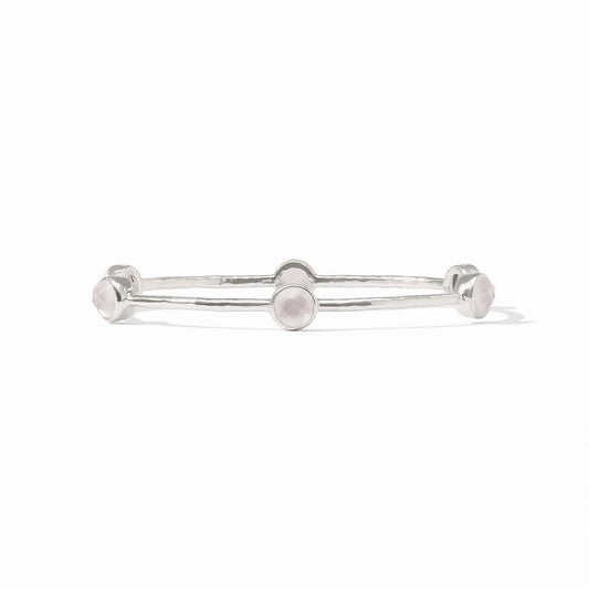 Julie Vos Milano Luxe Bangle- SILVER - Iridescent Clear Crystal