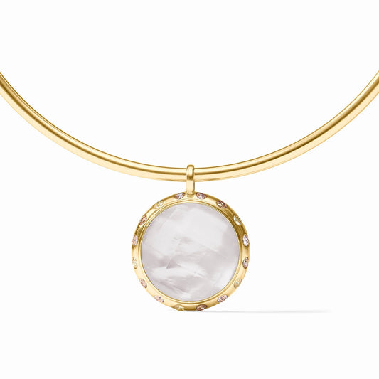 Julie Vos Rainbow Statement Necklace- Iridescent Clear Crystal