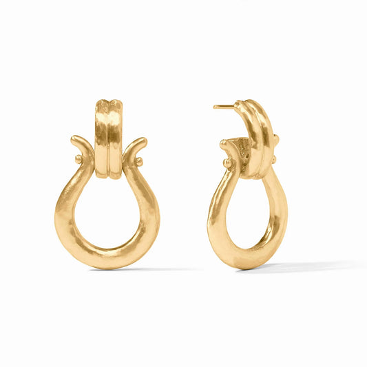 Julie Vos Saratoga Doorknocker Earring- Gold