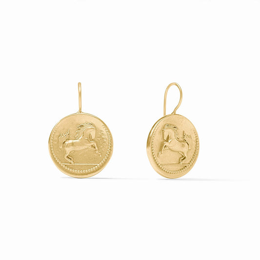 Julie Vos Saratoga Horse Earring- Gold