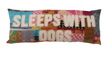 sleeps with dogs pillow