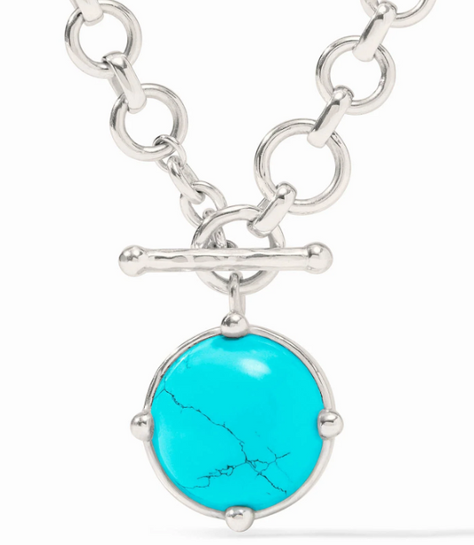 Julie Vos Honeybee Demi Necklace- Silver/Turquoise blue