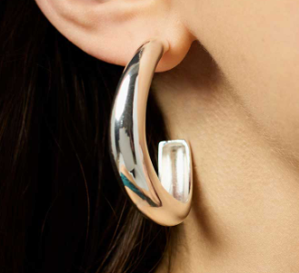 Julie Vos Wave Hoop- Silver/Large