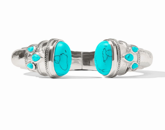 Julie vos Cannes cuff turquoise blue and silver