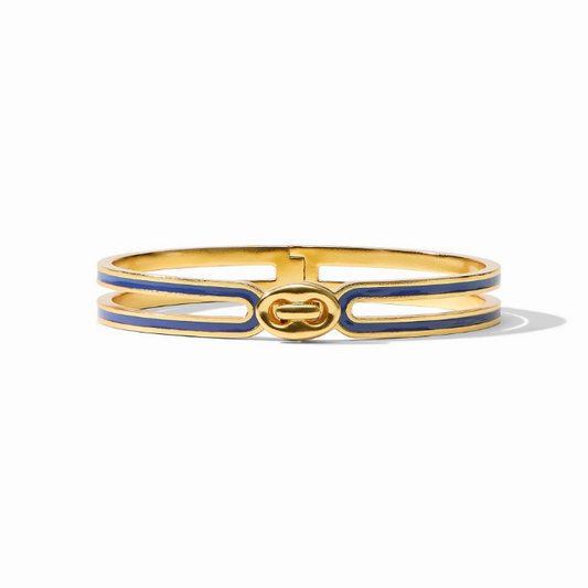 Julie Vos Laguna Enamel Hinge Bangle- Navy
