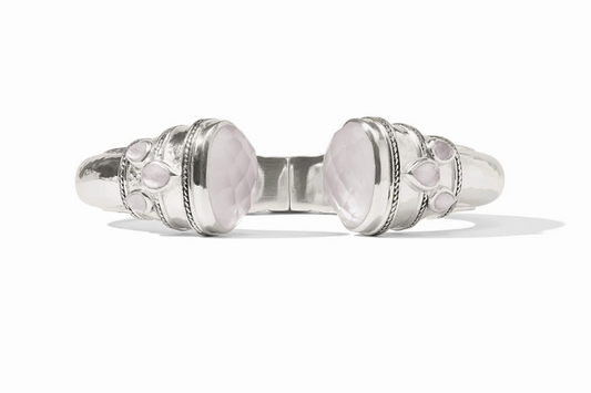 Julie Vos Cannes Cuff- Iridescent Clear Crystal SILVER