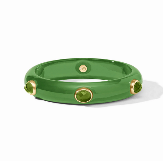 Julie Vos Carnaby Stone Bangle Palemtto Green