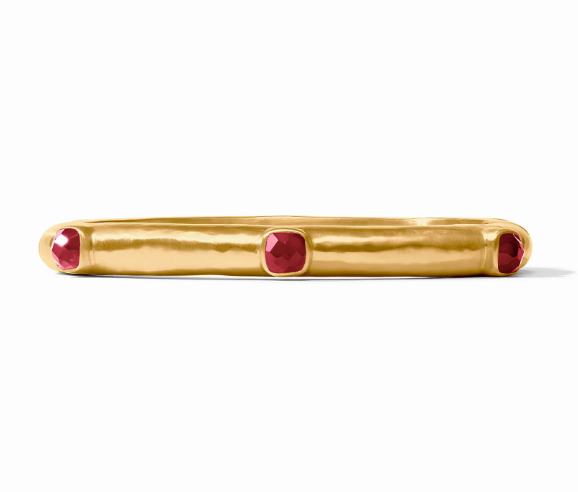 Julie Vos Catalina Hinge Bangle- Iridescent Ruby Red