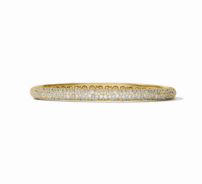 Julie Vos Stardust Hinge Bangle- Gold Cubic Zirconia
