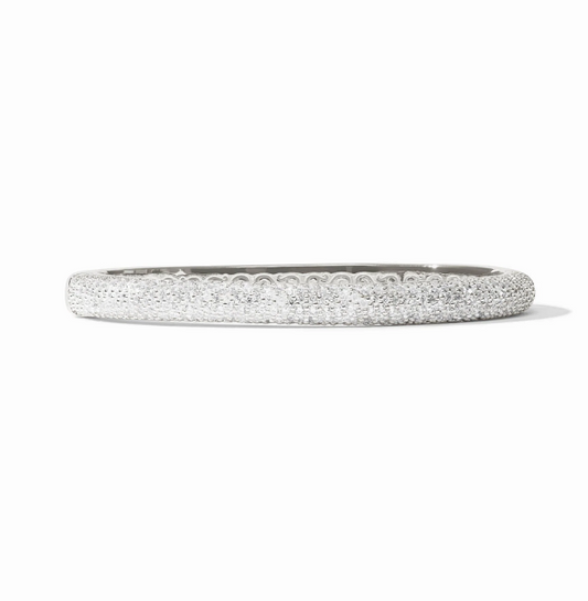 Julie Vos Stardust Hinge Bangle- Silver Cubic Zirconia
